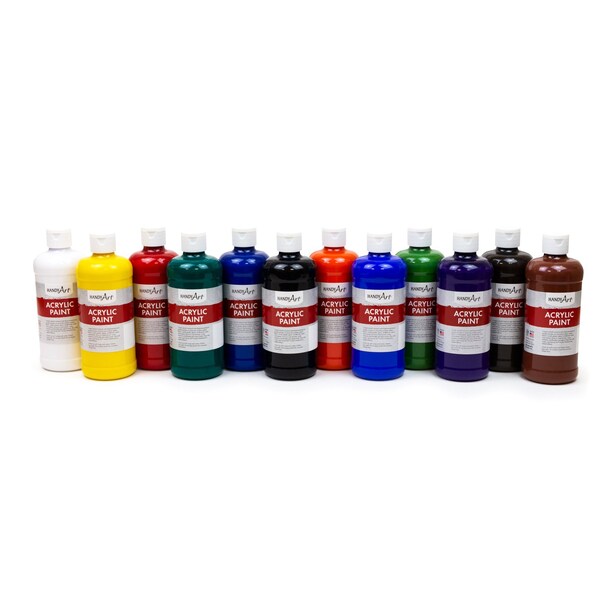 Acrylic Paint, Pint, Primary Set, 12 Colors